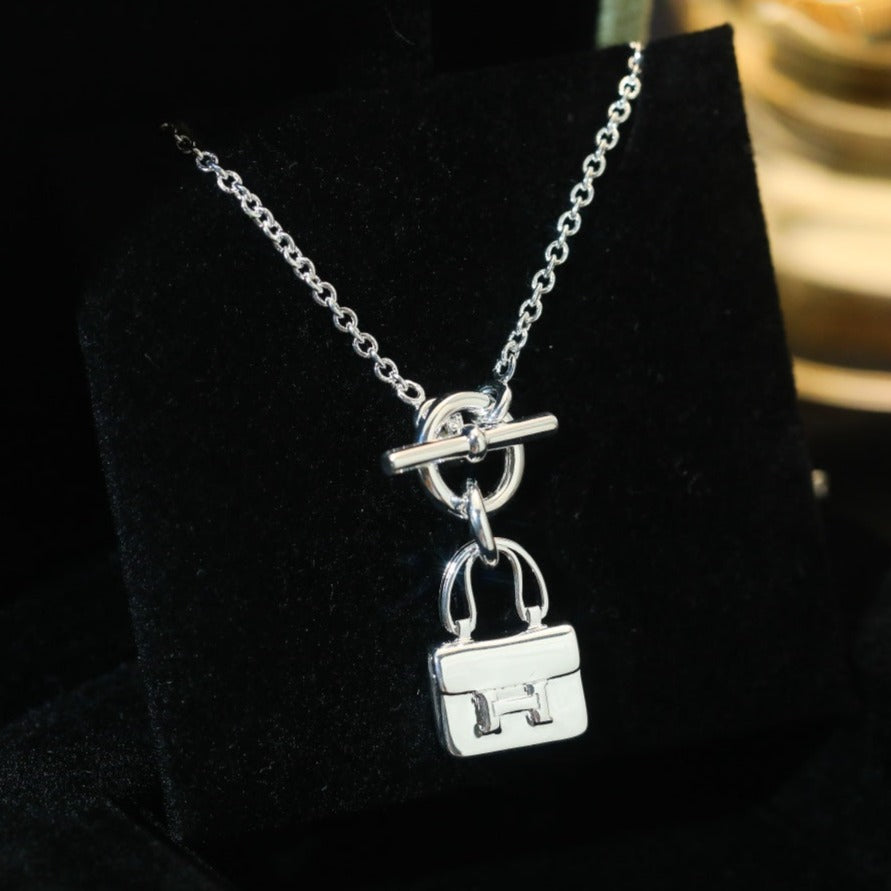 [Cyra]  POP H PEDANT SILVER NECKLACE