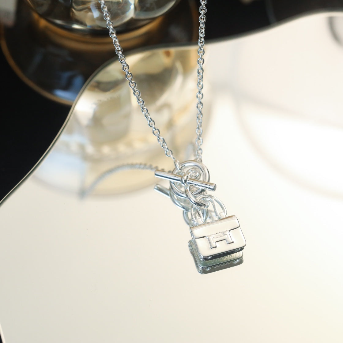 [Cyra]  POP H PEDANT SILVER NECKLACE