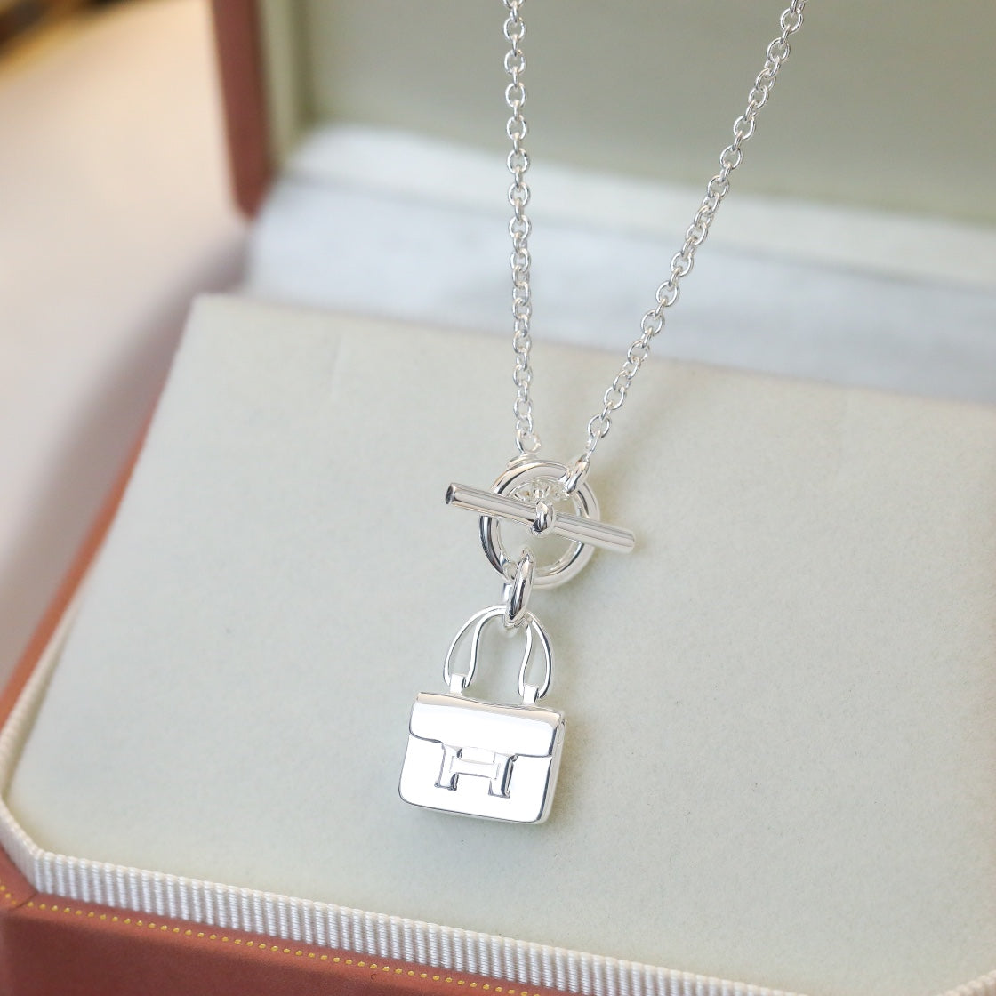 [Cyra]  POP H PEDANT SILVER NECKLACE