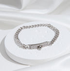 [Cyra]  KELLY CHAIN SILVER DIAMOND BRACELET