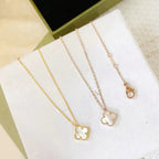 [Cyra]  CLOVER MINI 9.5MM WHITE MOTHER-OF-PEARL NECKLACE