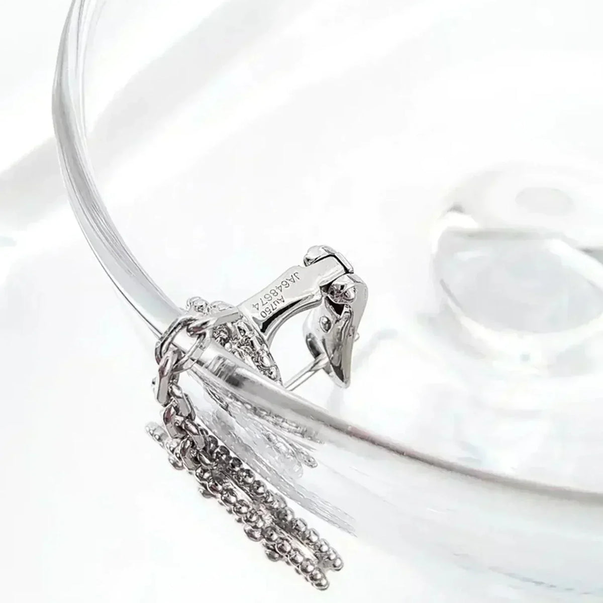 [Cyra]  CLOVER 2 MOTIFS  DIAMOND ONYX EARRINGS SILVER