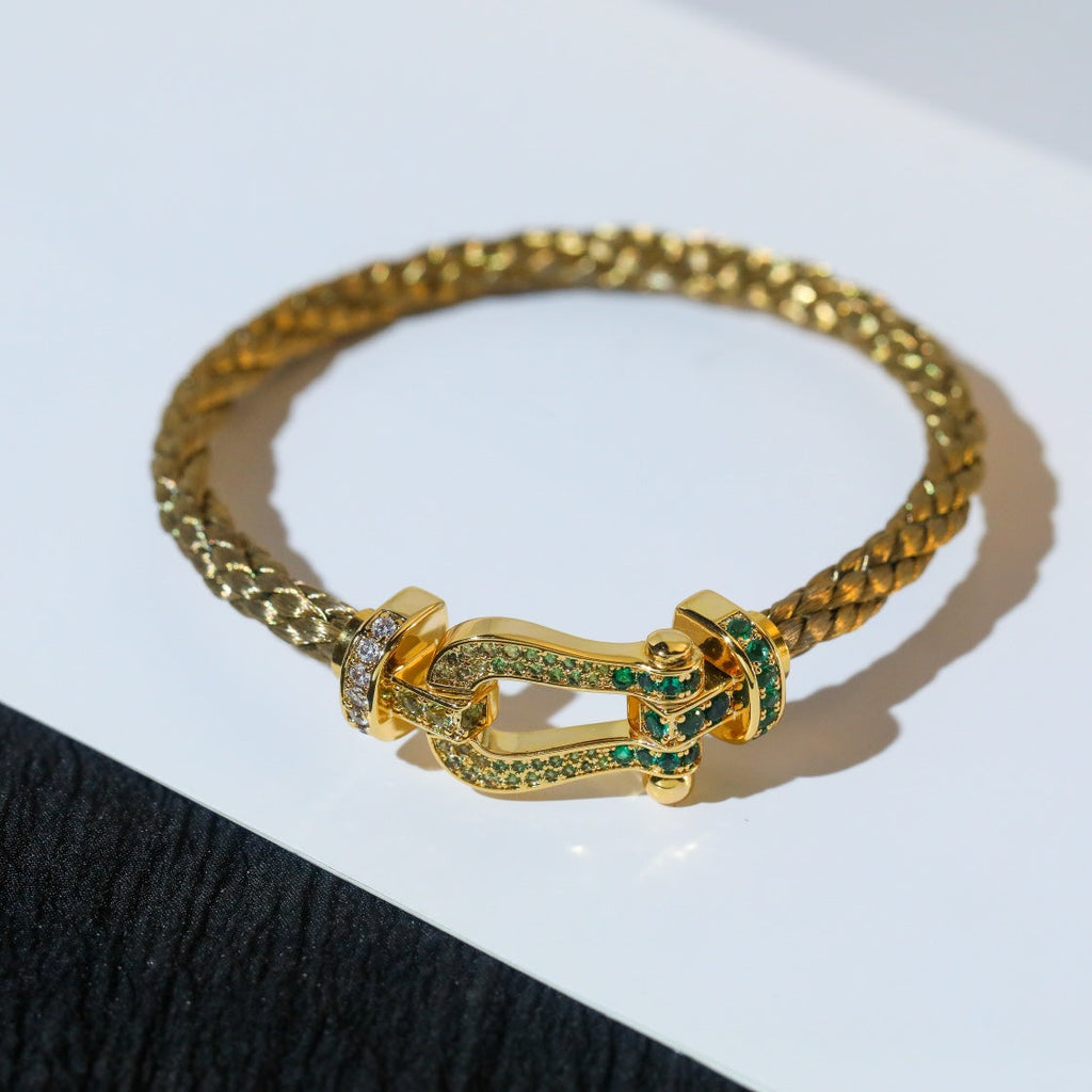 [Cyra]  FORCE 10 GOLD GREEN DIAMOND PAVED