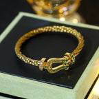 [Cyra]  FORCE 10 GOLD GREEN DIAMOND PAVED
