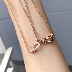[Cyra]  FORCE 10 PINK GOLD DIAMOND NECKLACE