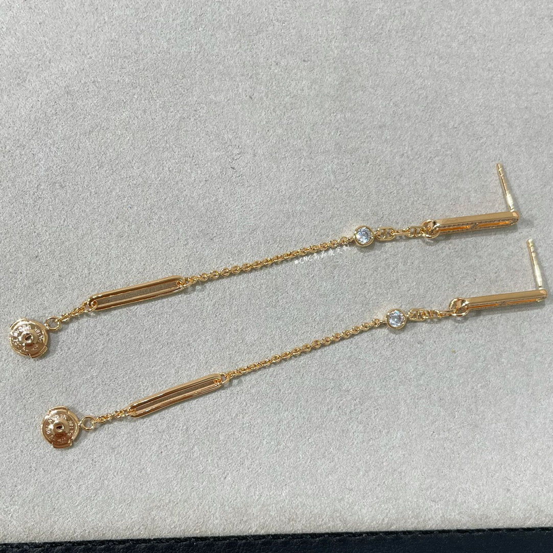 [Cyra]  CHAINE CHAOS DIAMOND DROP EARRINGS