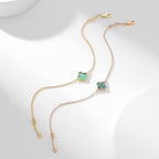 [Cyra]  CLOVER BRACELET MALACHITE 1 MOTIF