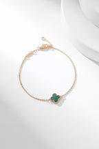 [Cyra]  CLOVER BRACELET MALACHITE 1 MOTIF