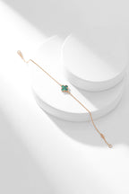 [Cyra]  CLOVER BRACELET MALACHITE 1 MOTIF