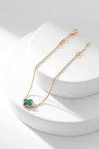 [Cyra]  CLOVER BRACELET MALACHITE 1 MOTIF