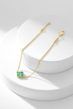 [Cyra]  CLOVER BRACELET MALACHITE 1 MOTIF