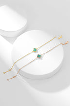 [Cyra]  CLOVER BRACELET MALACHITE 1 MOTIF