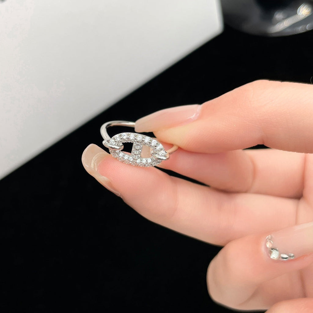[Cyra]  RONDE SMALL SILVER DIAMOND RING