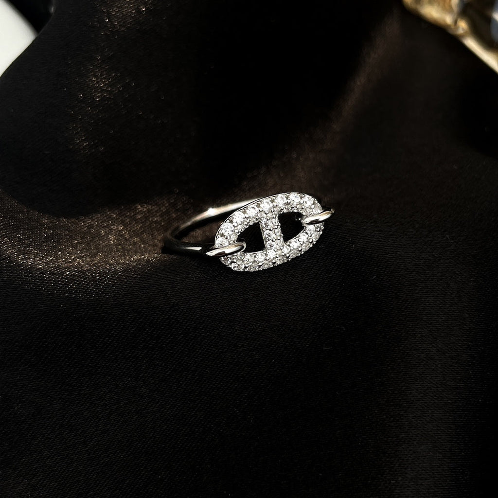 [Cyra]  RONDE SMALL SILVER DIAMOND RING