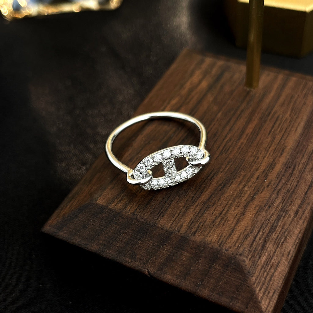 [Cyra]  RONDE SMALL SILVER DIAMOND RING