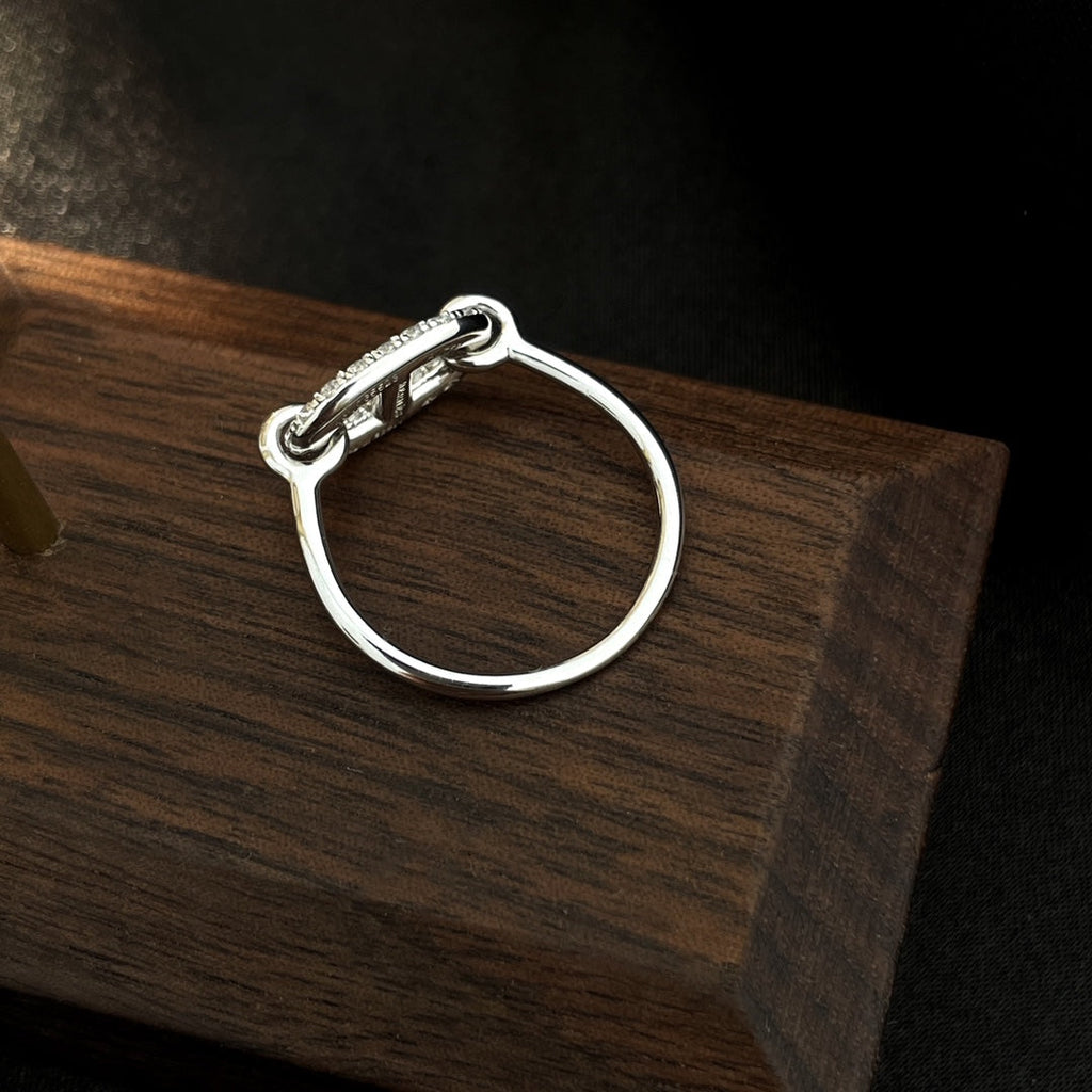 [Cyra]  RONDE SMALL SILVER DIAMOND RING