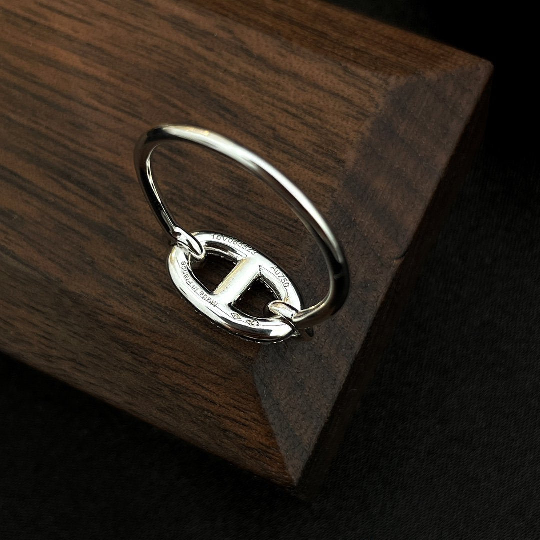 [Cyra]  RONDE SMALL SILVER DIAMOND RING