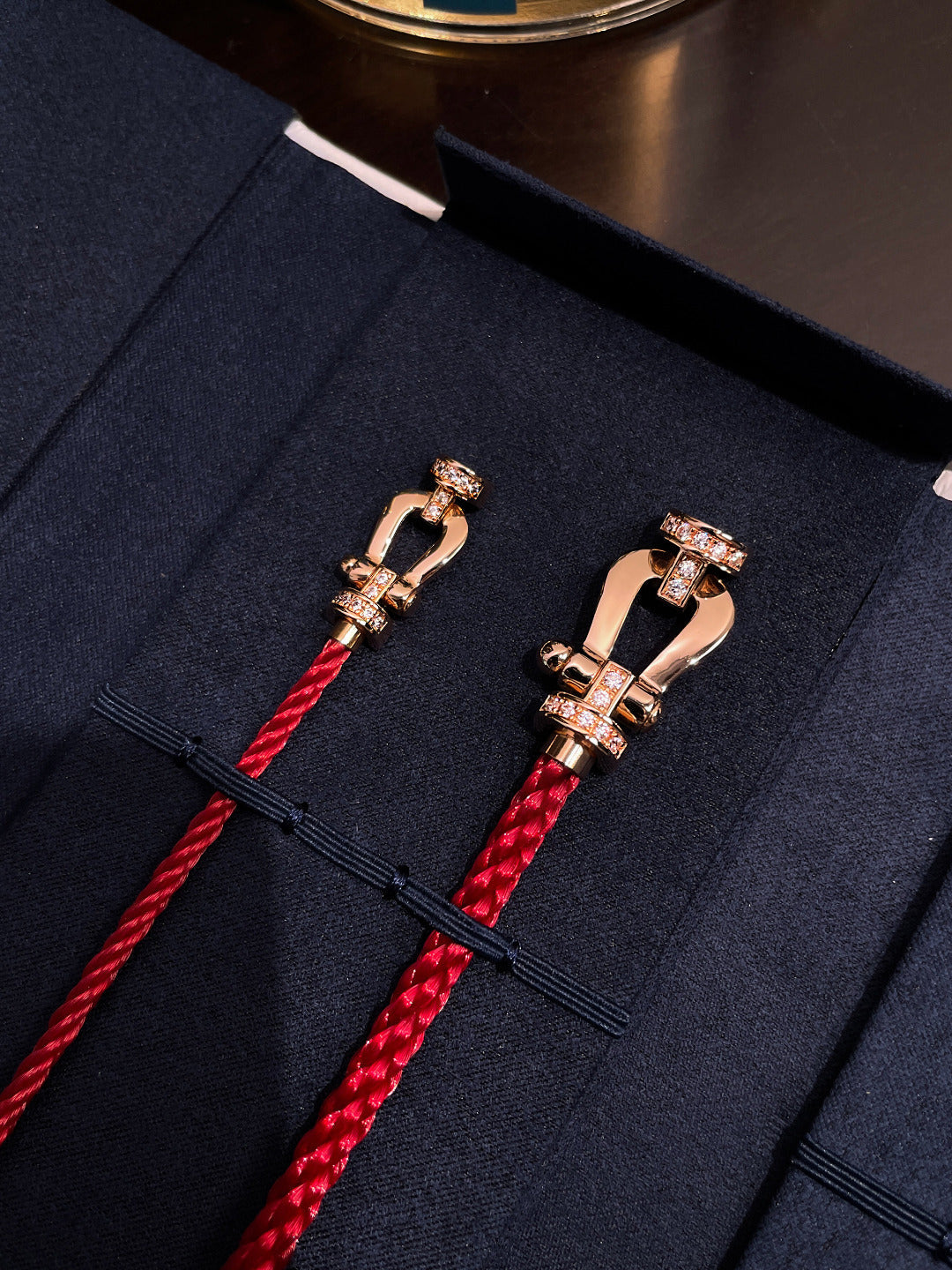 [Cyra]  FORCE 10 HALF DIAMOND PINK GOLD RED CORDERI LARGE AND MEDIUM MODEL