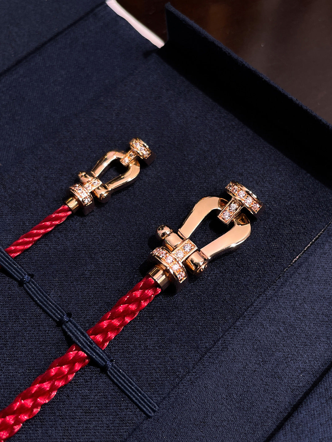 [Cyra]  FORCE 10 HALF DIAMOND PINK GOLD RED CORDERI LARGE AND MEDIUM MODEL