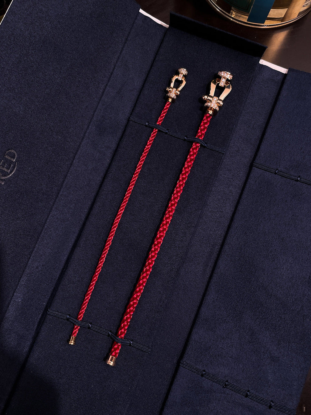 [Cyra]  FORCE 10 HALF DIAMOND PINK GOLD RED CORDERI LARGE AND MEDIUM MODEL