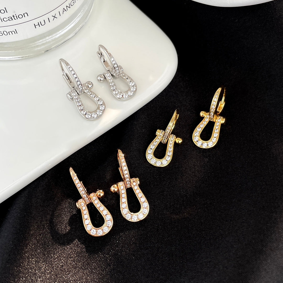 [Cyra]  FORCE 10 FULL DIAMOND DROP EARRINGS MEDIUM MODEL