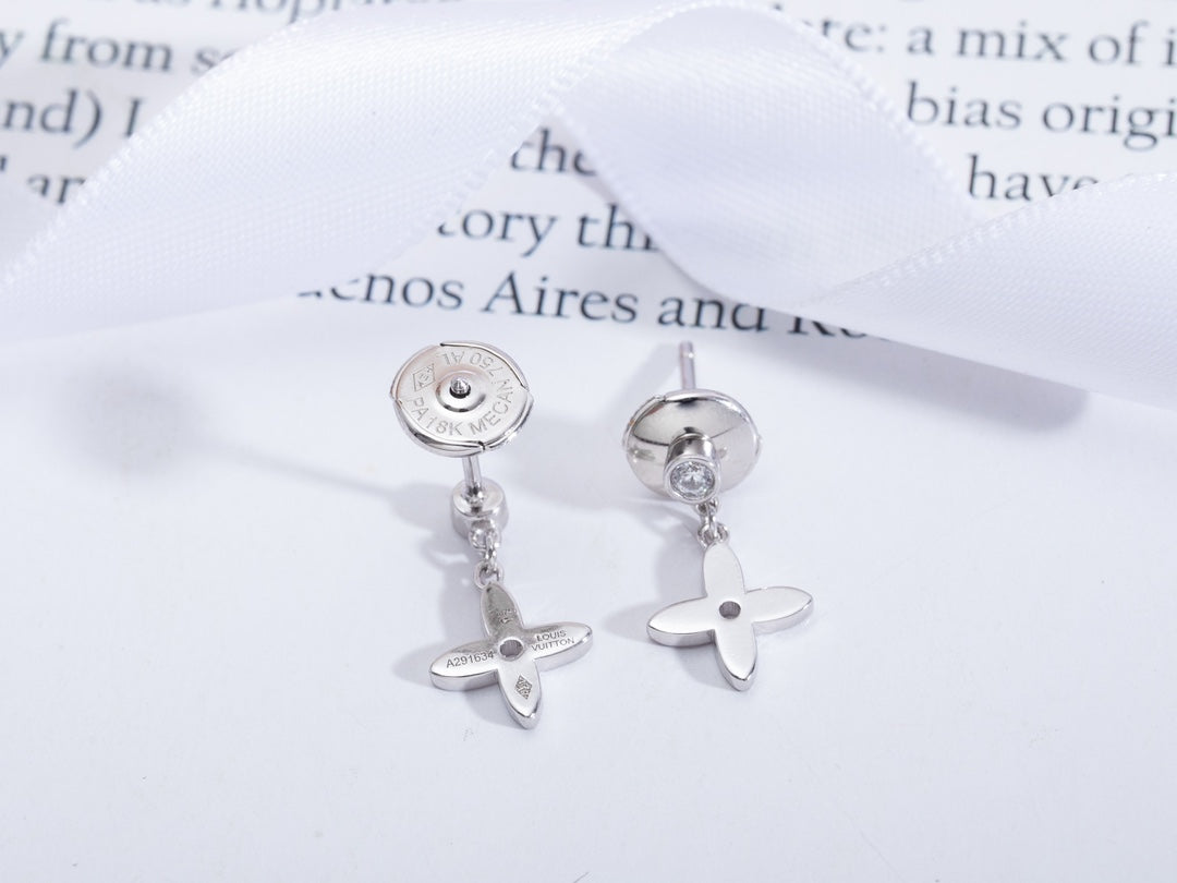 [Cyra]  VIDYLLE SILVER DIAMOND MINI DROP EARRINGS