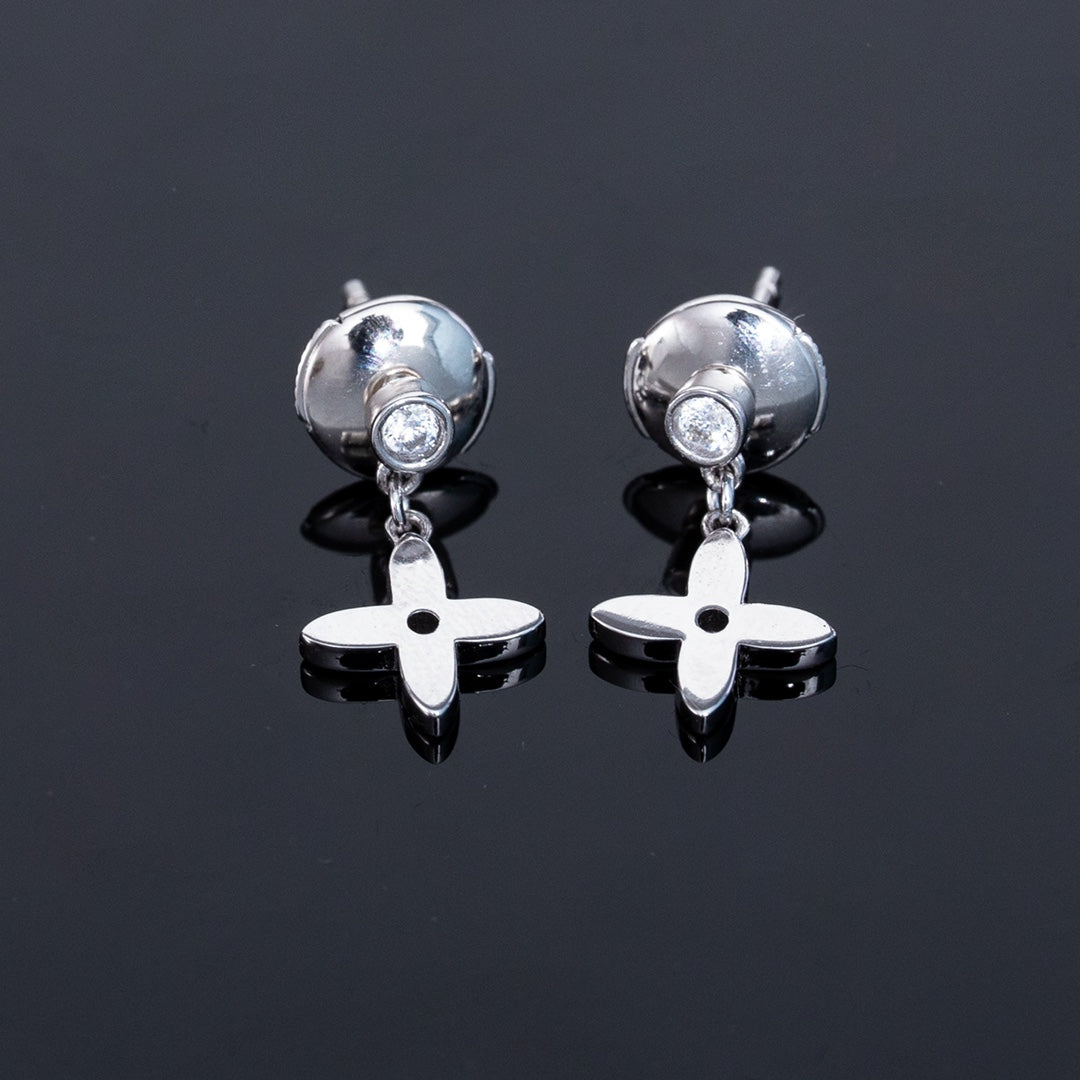 [Cyra]  VIDYLLE SILVER DIAMOND MINI DROP EARRINGS