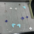 [Cyra]  LUCKY CLOVER SILVER 11 MOTIF NECKLACE