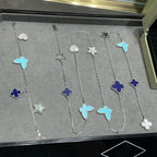[Cyra]  LUCKY CLOVER SILVER 11 MOTIF NECKLACE