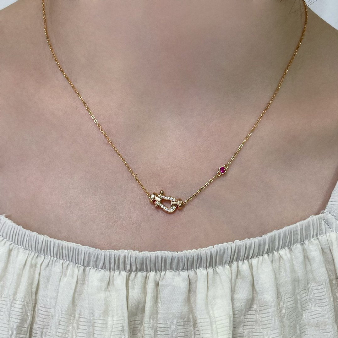 [Cyra]  FORCE 10 DIAMOND PINK GOLD NECKLACE