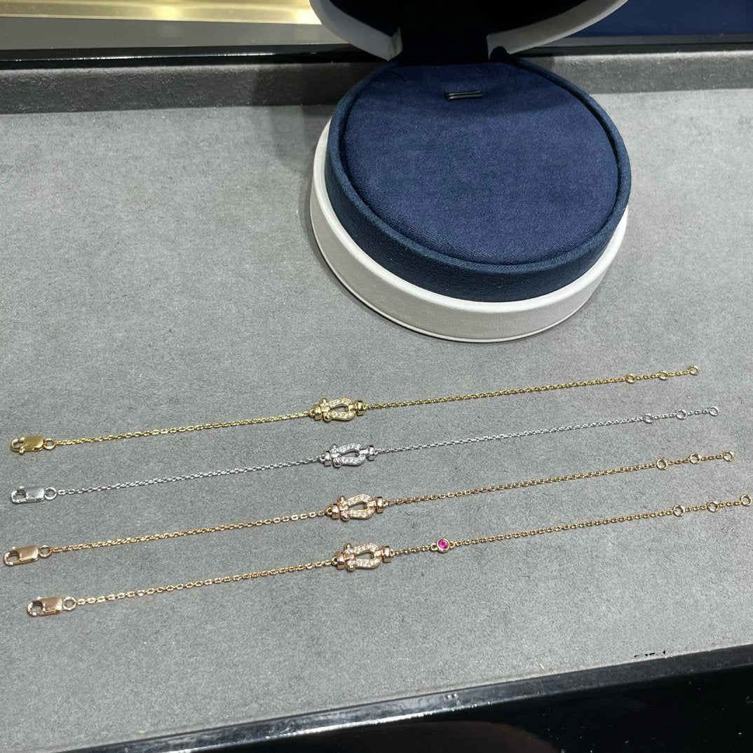 [Cyra]  FORCE 10 DIAMOND CHAIN LINK PINK GOLD BRACELET