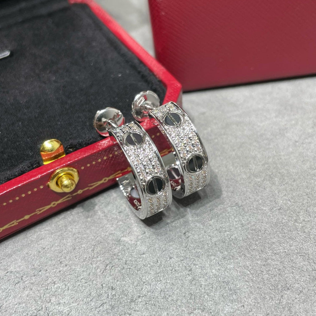 [Cyra] ラブ・セラミック・ダイヤモンド・パヴェ・シルバーピアス