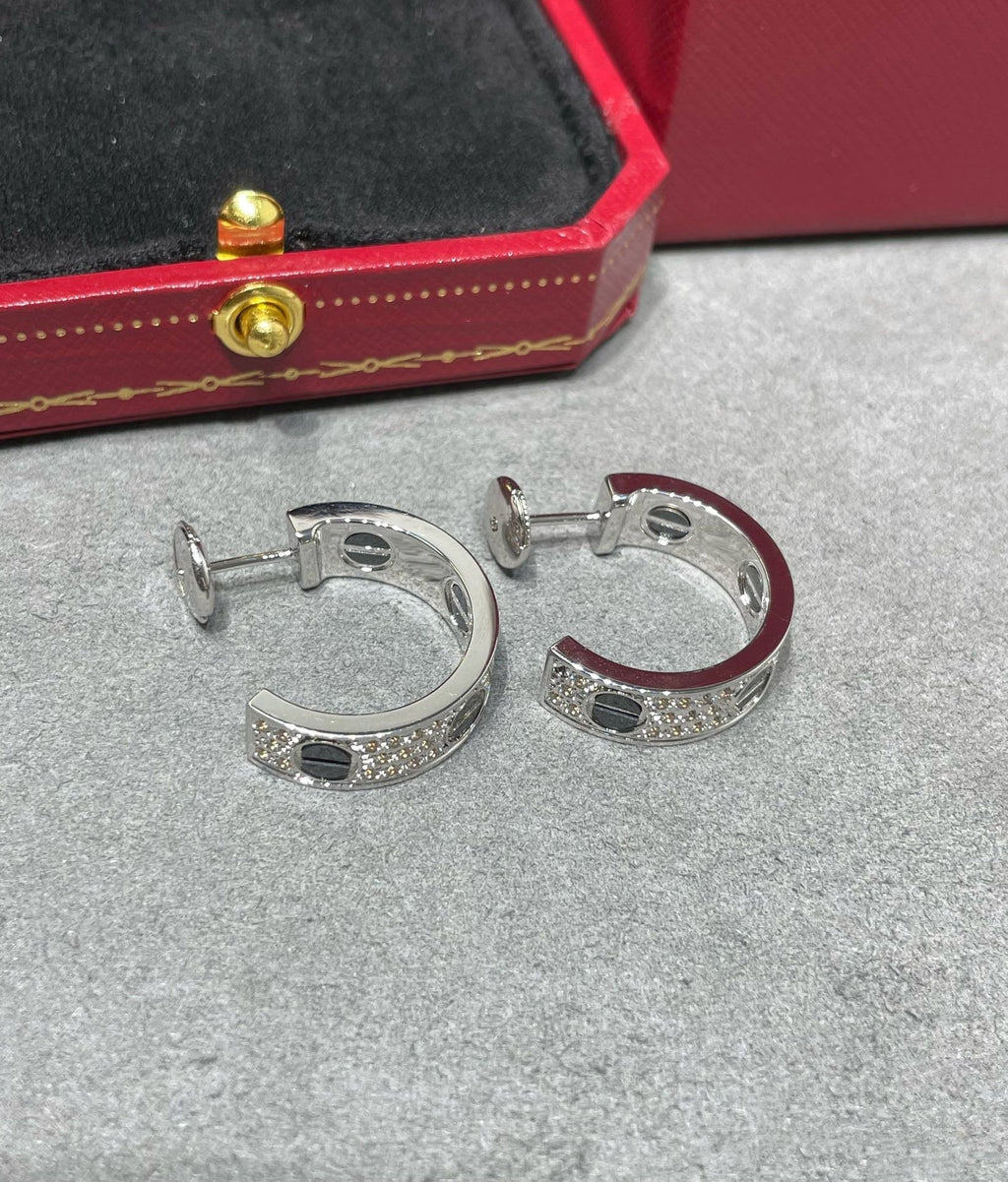 [Cyra] ラブ・セラミック・ダイヤモンド・パヴェ・シルバーピアス