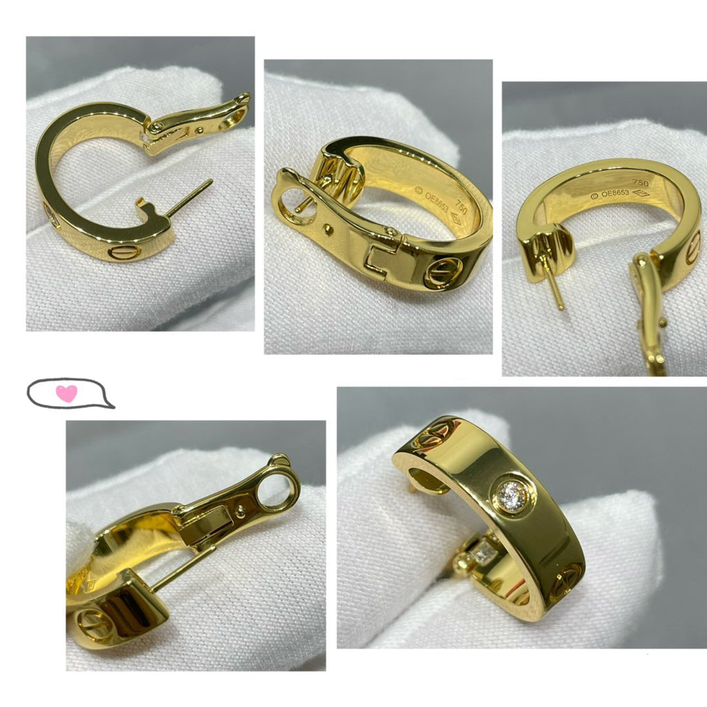 [Cyra]  LOVE 5.5MM 1 DIAMOND EARRINGS