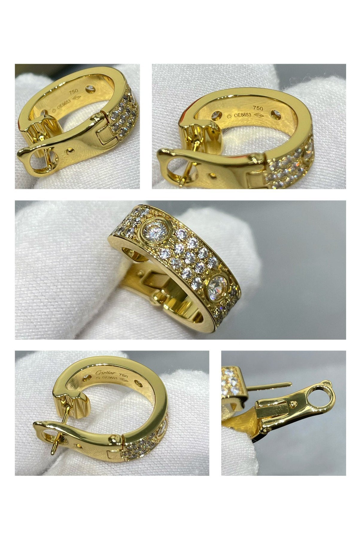 [Cyra]  LOVE 5.5MM DIAMOND PAVED EARRINGS
