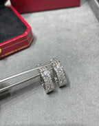 [Cyra]  LOVE 5.5MM DIAMOND PAVED EARRINGS