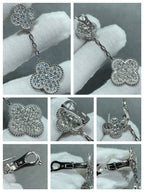 [Cyra] CLOVER 2 MOTIVE DIAMANT-PAVÉ-OHRRINGE AUS SILBER