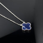 [Cyra] LANGE HALSKETTE CLOVER PIETERSIT SILBER