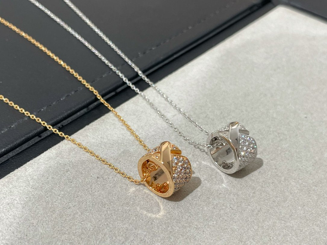 [Cyra]  LIENS EVIDENCE DIAMOND PAVED NECKLACE