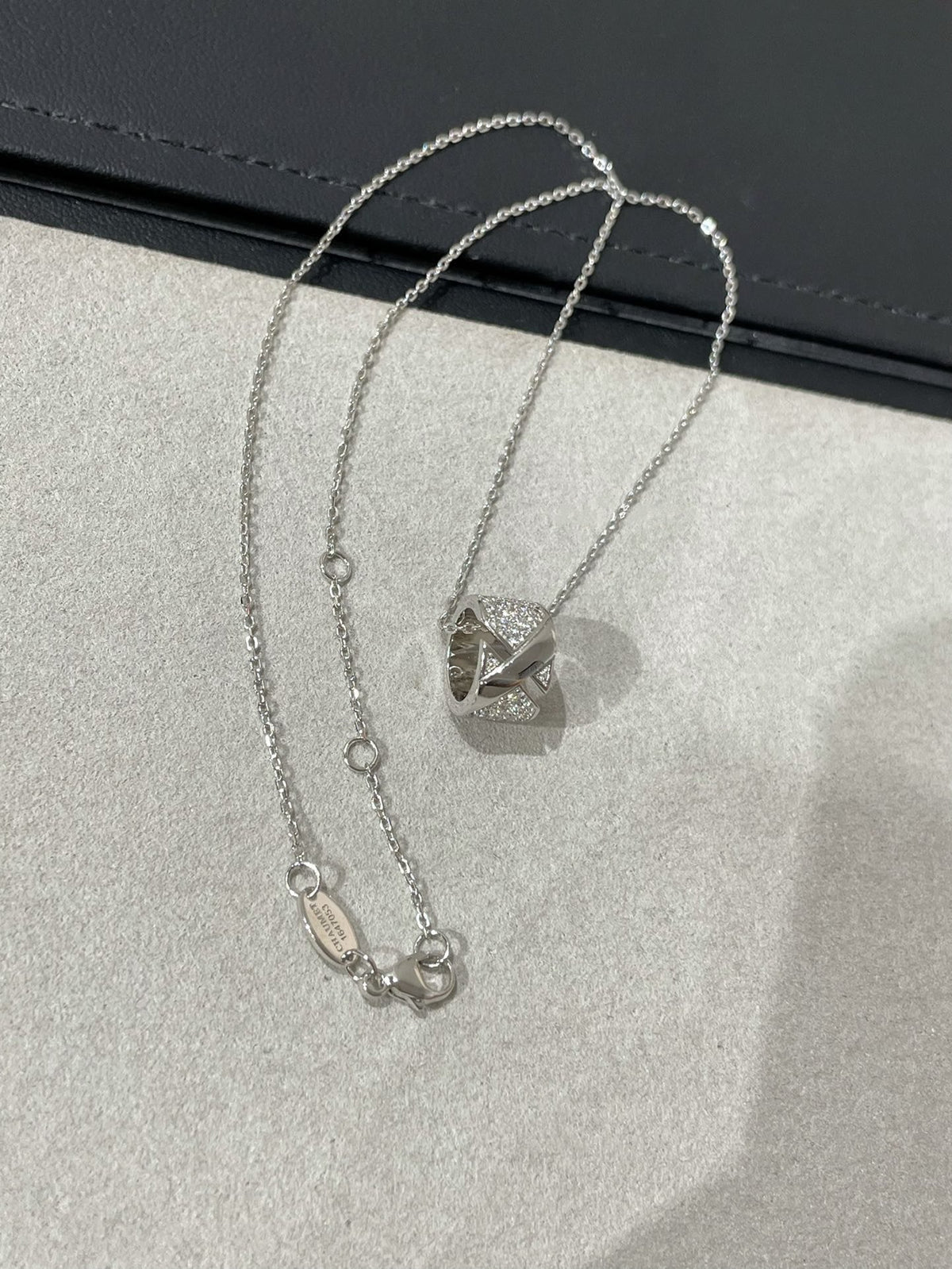 [Cyra]  LIENS EVIDENCE DIAMOND PAVED NECKLACE