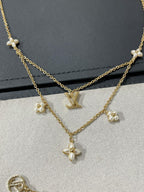 [Cyra]  FLOWERGRAM GOLD MOP DOUBLE ROW NECKLACE
