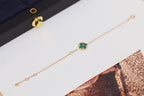[Cyra]  STAR AND SUN 4 MOTIF PINK GOLD MALACHITE BRACELET