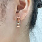[Cyra] MOVE UNO STUD DIAMOND PAVED EARRINGS