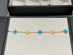 [Cyra] Neue CLOVER 5 MOTIF BLAUER ACHAT ARMBAND-KOLLEKTION