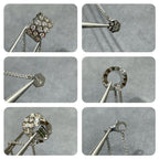[Cyra]  BEE LOVE DIAMOND PAVED 3 ROW NECKLACE
