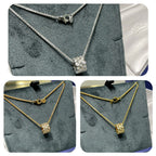 [Cyra]  BEE LOVE DIAMOND PAVED 3 ROW NECKLACE