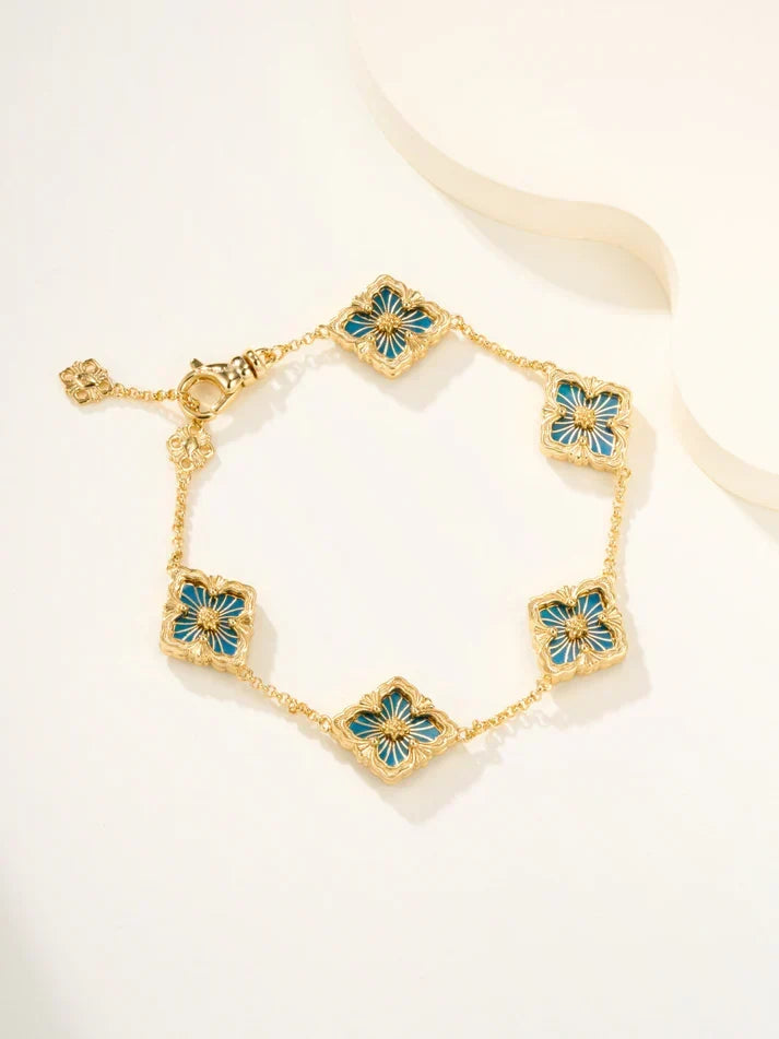 {"[Cyra] B.C.L ENAMELED Five-Flower Bracelet£¨Various Colors)" : "[Cyra] B.C.L EMAILLIERTES Fünf-Blüten-Armband (verschiedene Farben)"}