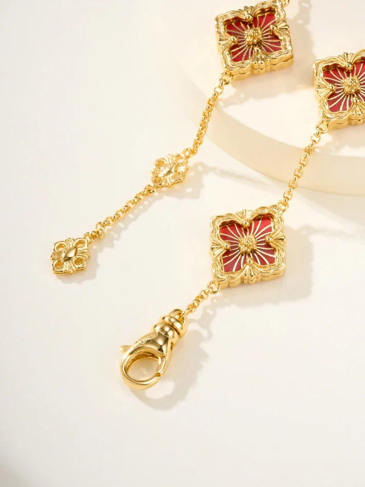 {"[Cyra] B.C.L ENAMELED Five-Flower Bracelet£¨Various Colors)" : "[Cyra] B.C.L EMAILLIERTES Fünf-Blüten-Armband (verschiedene Farben)"}