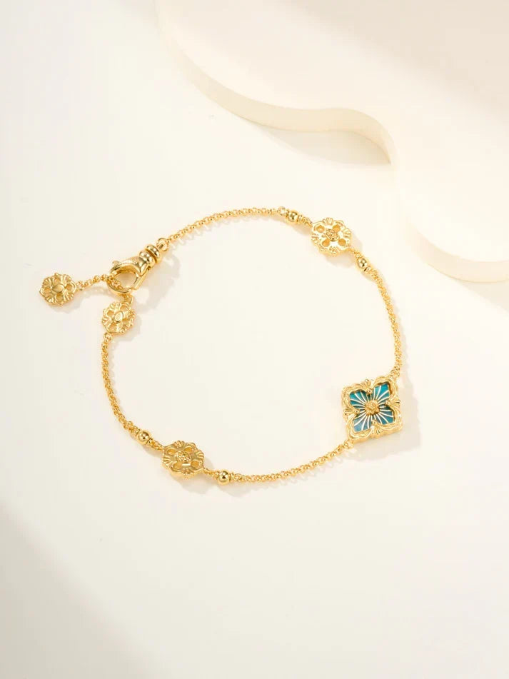 [Cyra] B.C.L EMAILLIERTES Ein-Blumen-Armband (Verschiedene Farben)