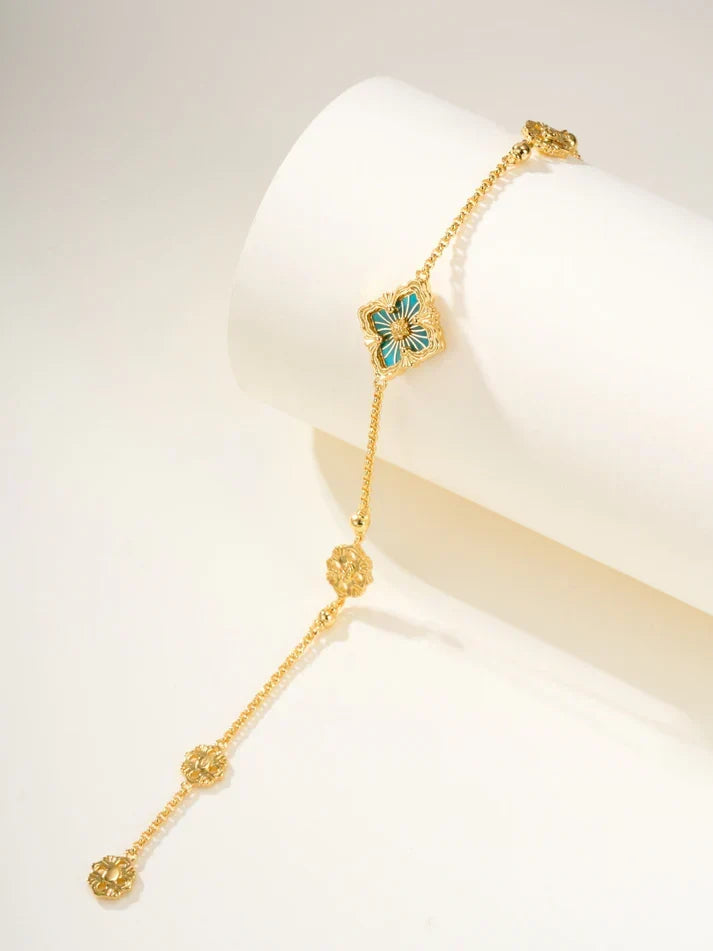 [Cyra] B.C.L EMAILLIERTES Ein-Blumen-Armband (Verschiedene Farben)
